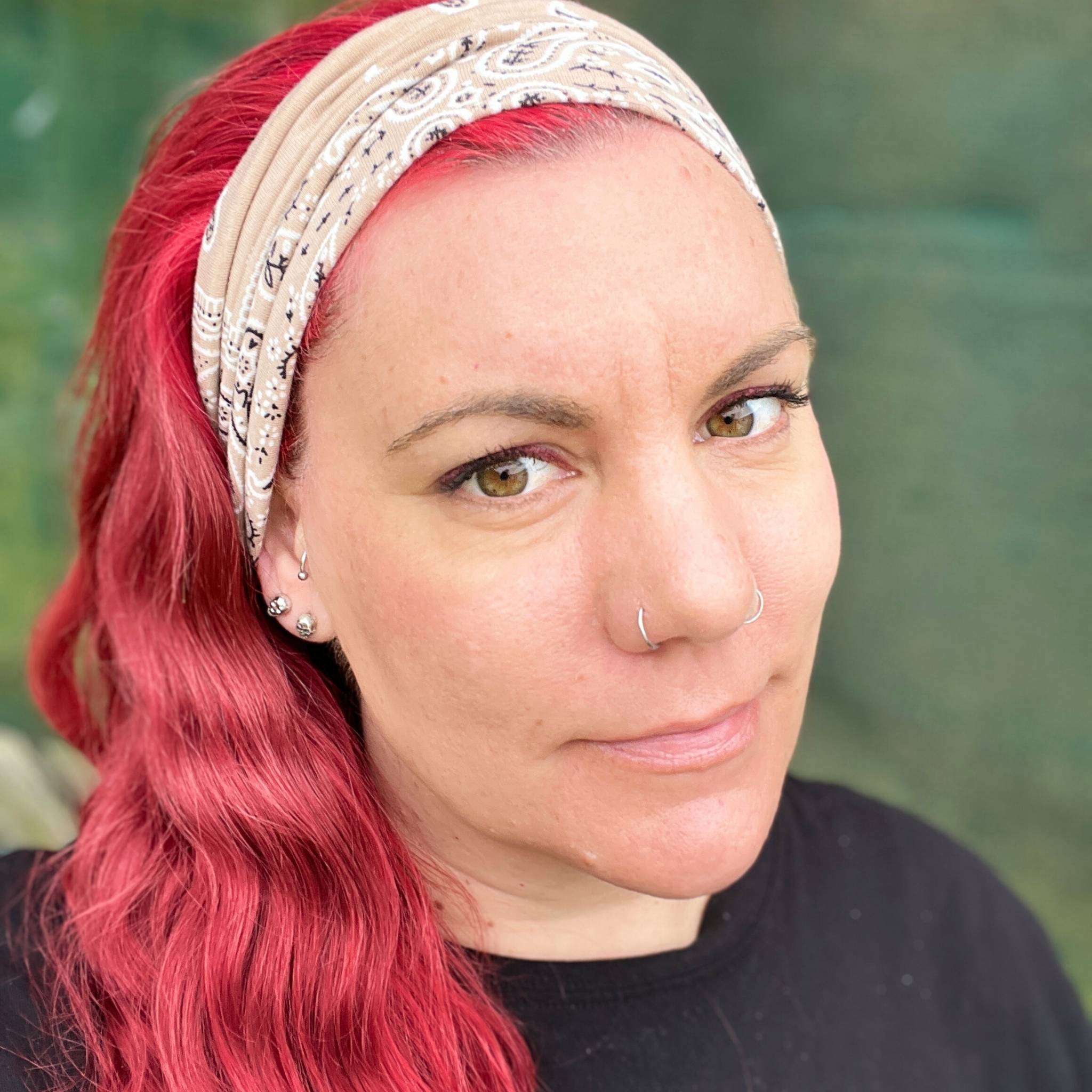 Beige Paisley Stretch Headband