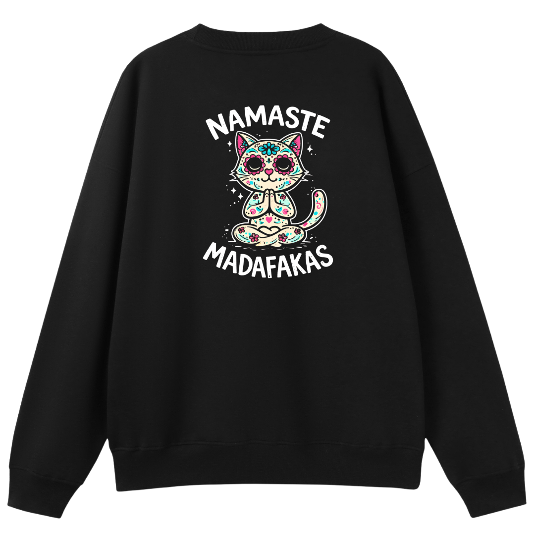BlackCrewNeck-NamasteMadafakas-BackPrint.png