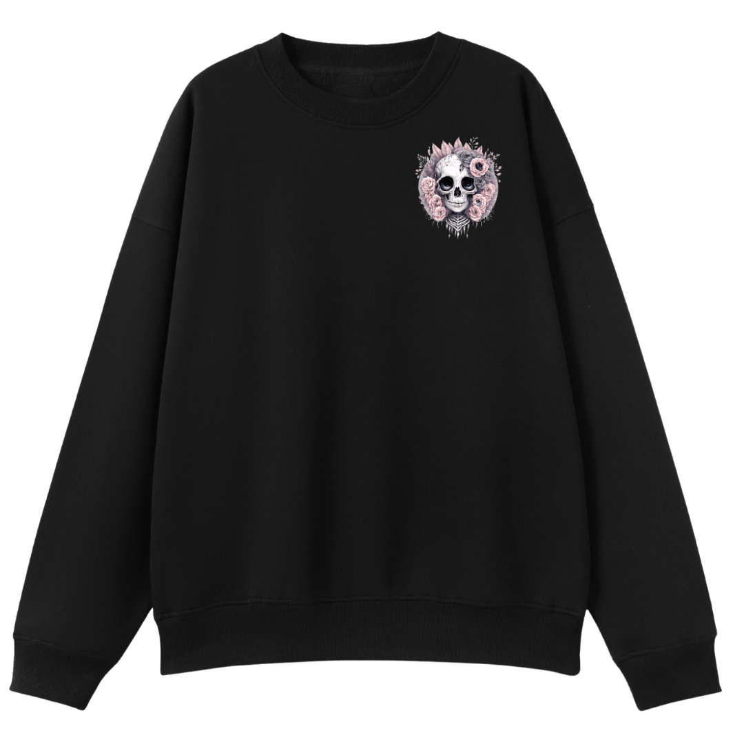Roses and Bones Oversized Crew Neck