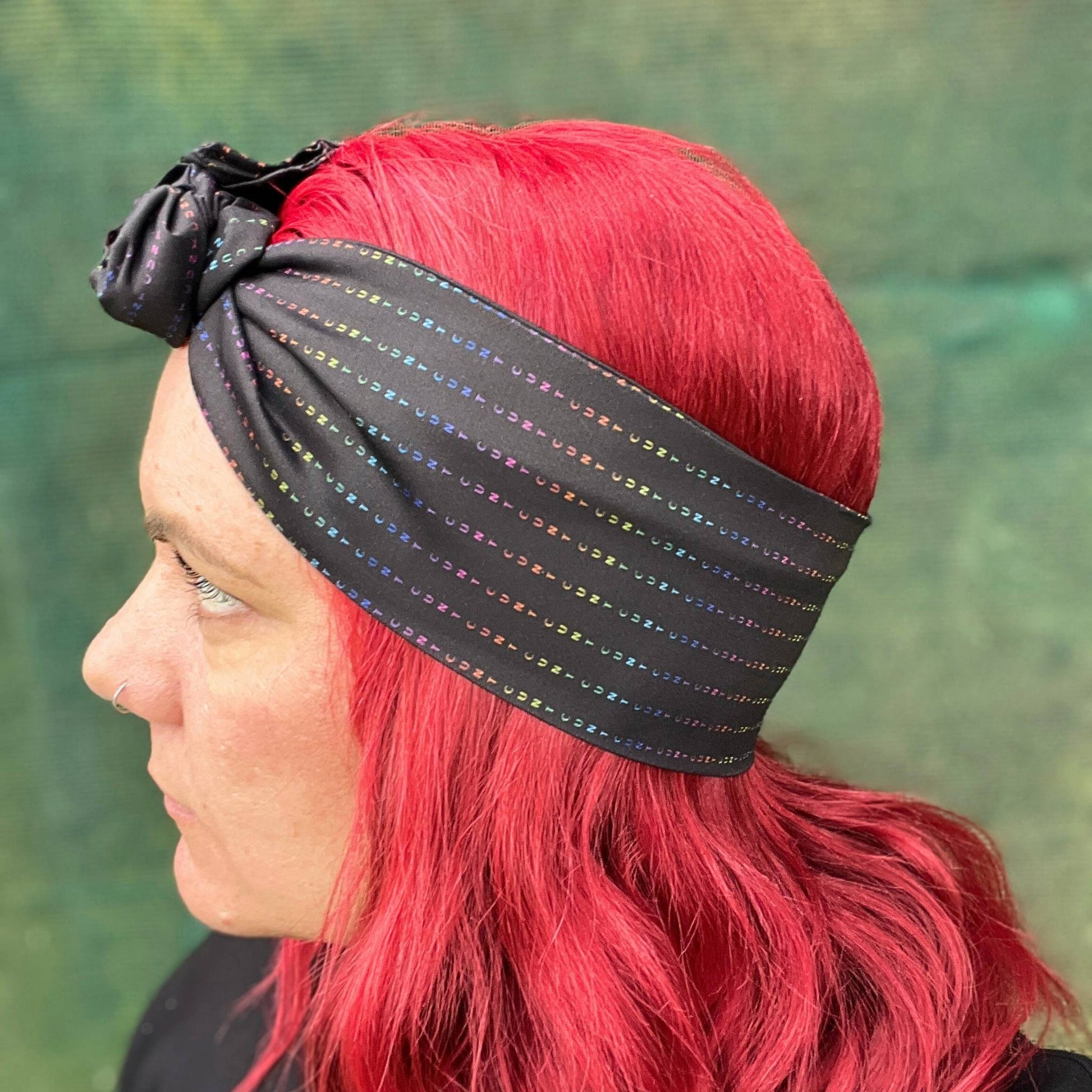 Material Headbands, Black Swear Headwrap