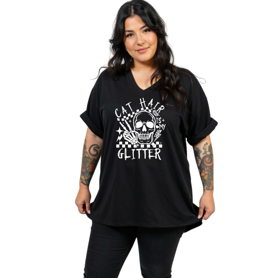 BlackVNeckTee-CatHairIsMyGlitter-FrontPrint.png