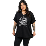Cat Hair Is My Glitter V Neck Oversized T-shirt