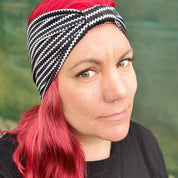 Black and White Zigzag Twist head band