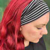 Black and White Zigzag Twist head band