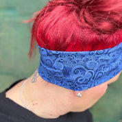 Blue Maori Koru Head Scarf Wraps handmade in Australia