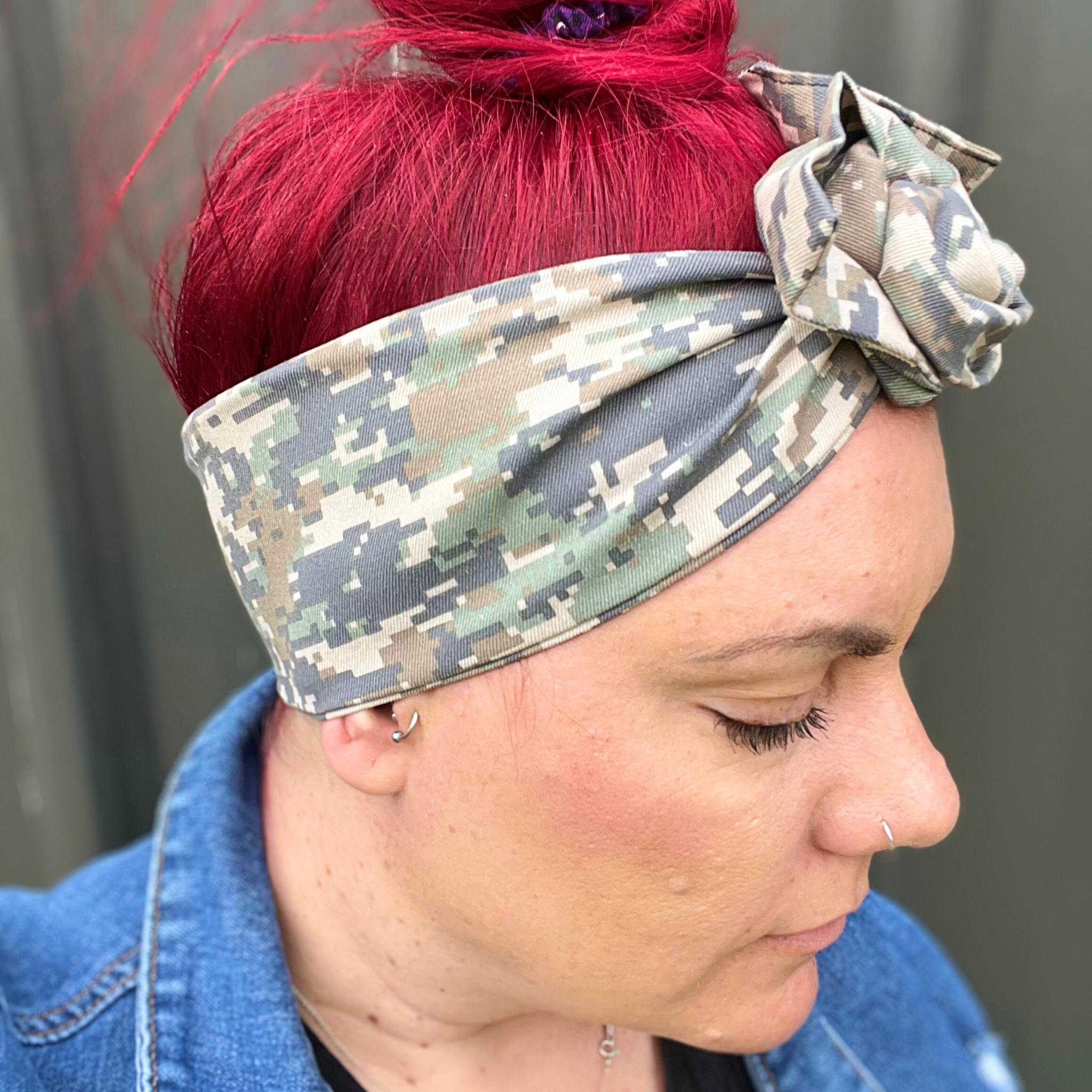 Camo Twist Bow Wire Headbands Australia