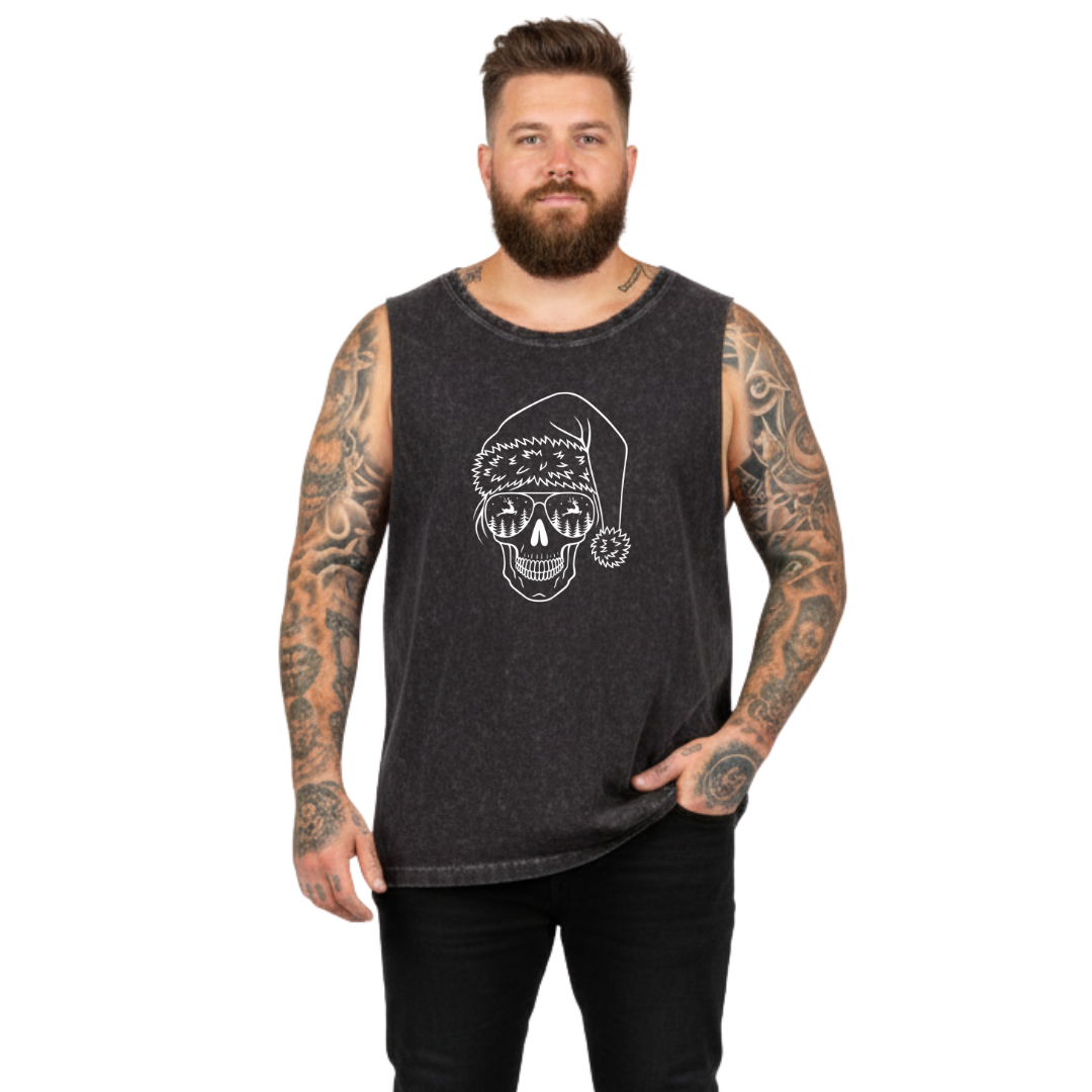 Black Stone Washed Xmas Tank | Plus Size Streetwear โ Bae Bands Australia