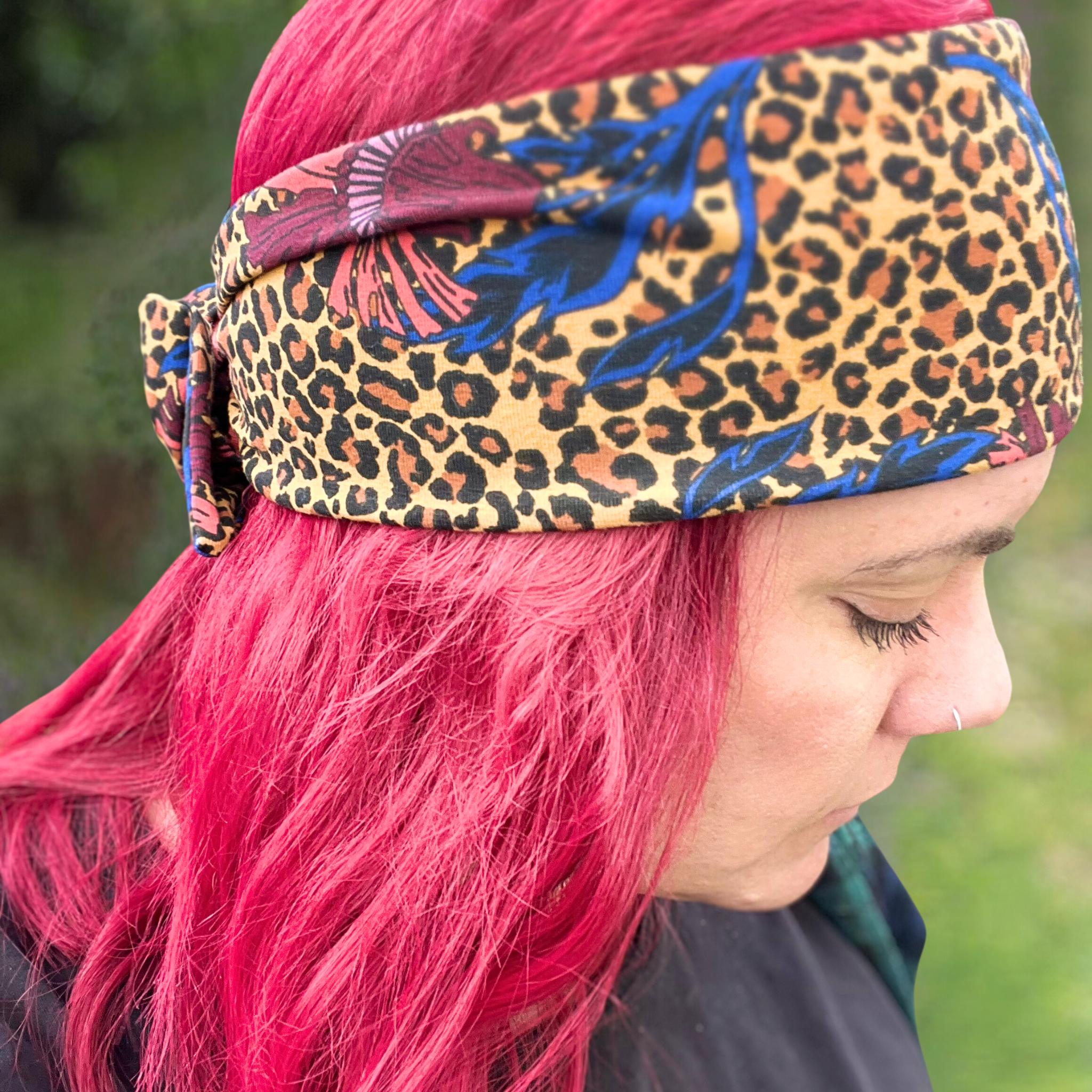 Floral Leopard wire headband