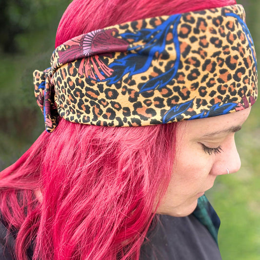 Floral Leopard wire headband