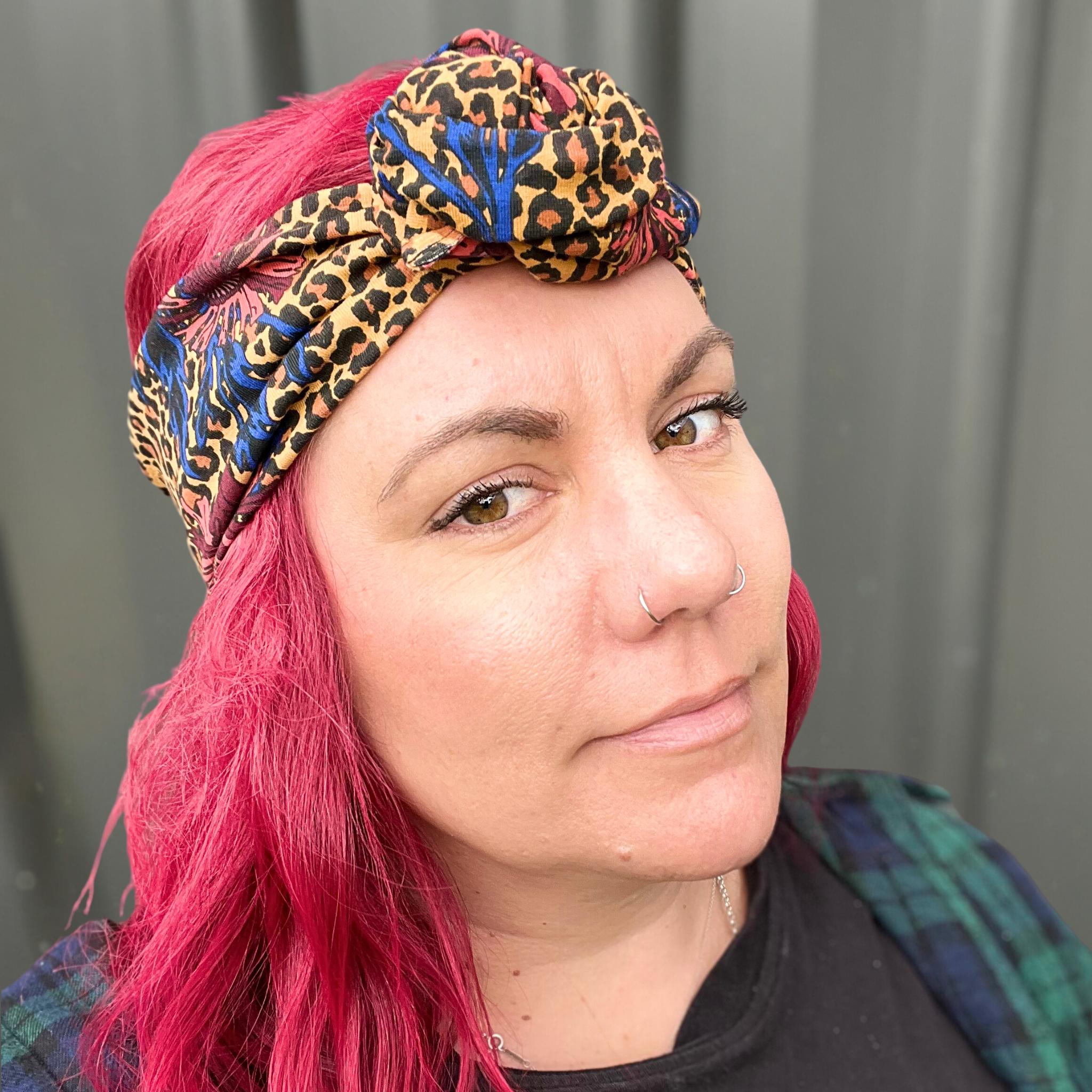 Floral Leopard wire headband
