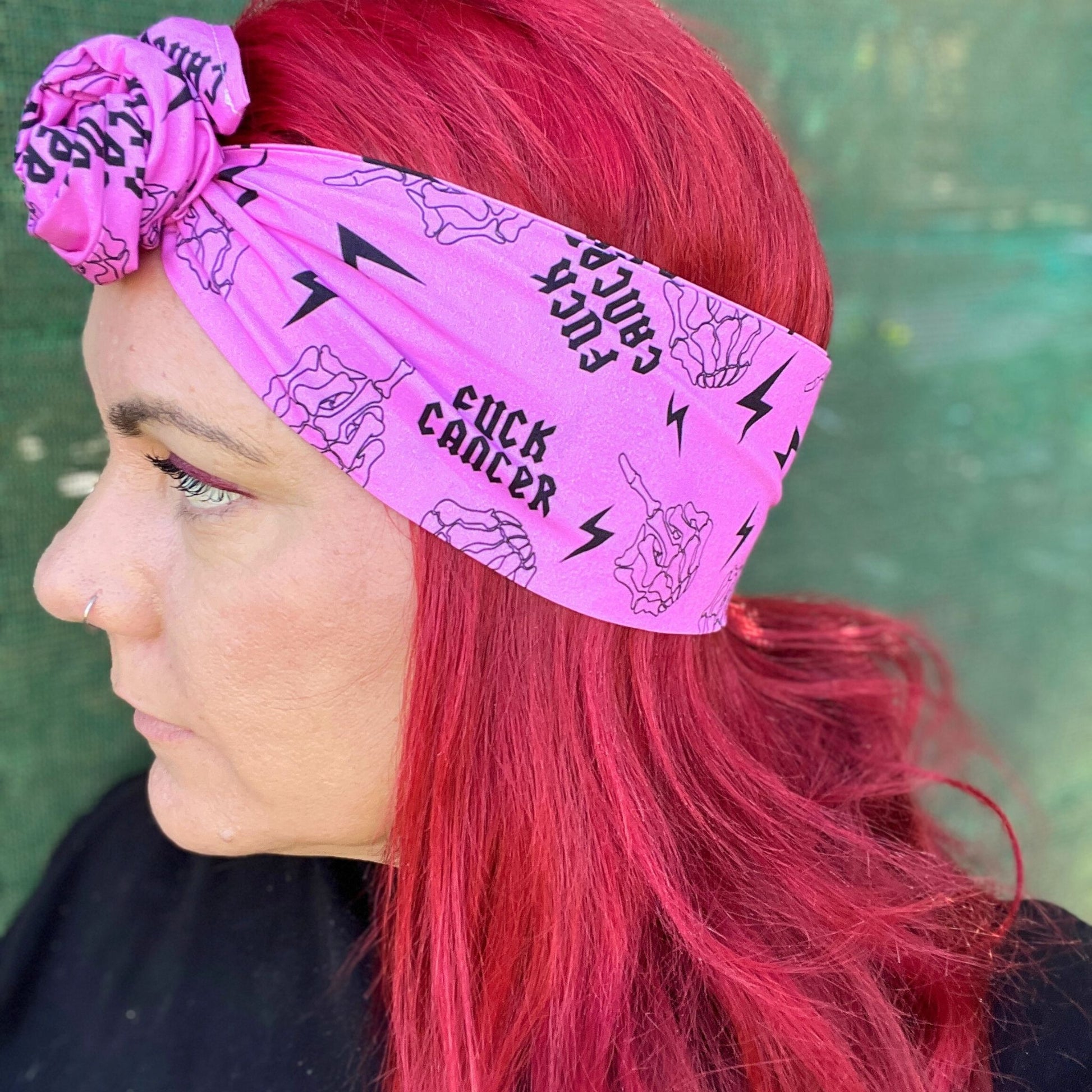 Fuck cancer wire headband Explore our range of Melbourne handmade hair accessories specifically designed for thinning hair. Enjoy ultimate comfort with our 'no headache' headbands, perfect for sensitive scalps.  Stylish solutions that respect your hair's delicate nature. Shop our collection today. 