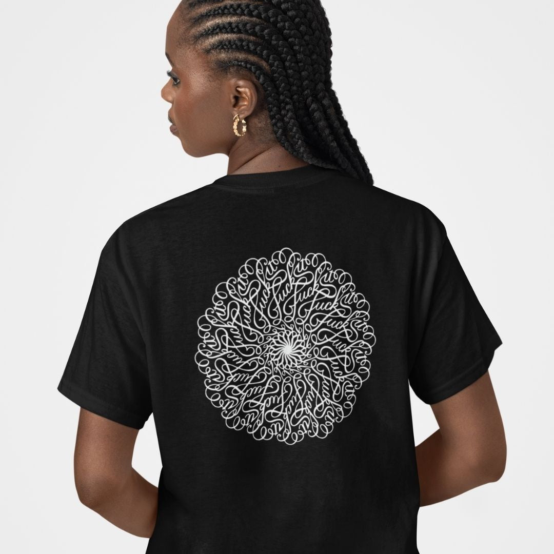 White Fuck it V Neck Oversized T-shirt