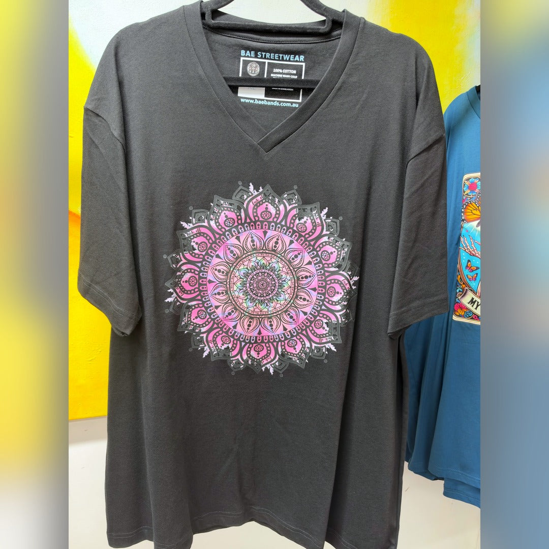 -Fuck Up- Fuck it Mandala V Neck Print on Front XL (Size 16)