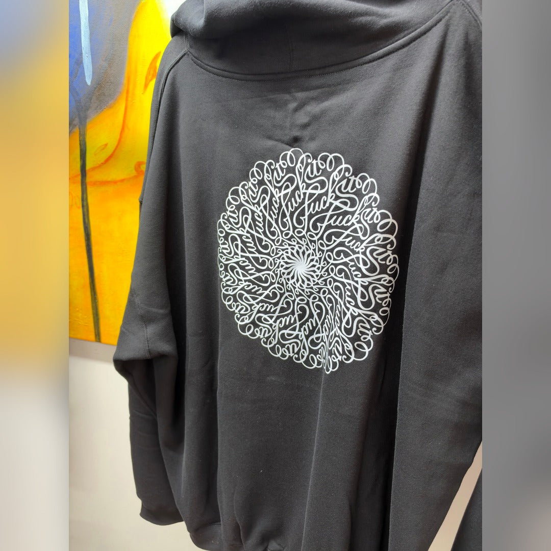 -Fuck Up- White Fuck it Mandala Hoodie 6XL (Size 26)