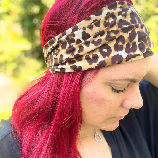Leopard Print Flexible Headbands for Women