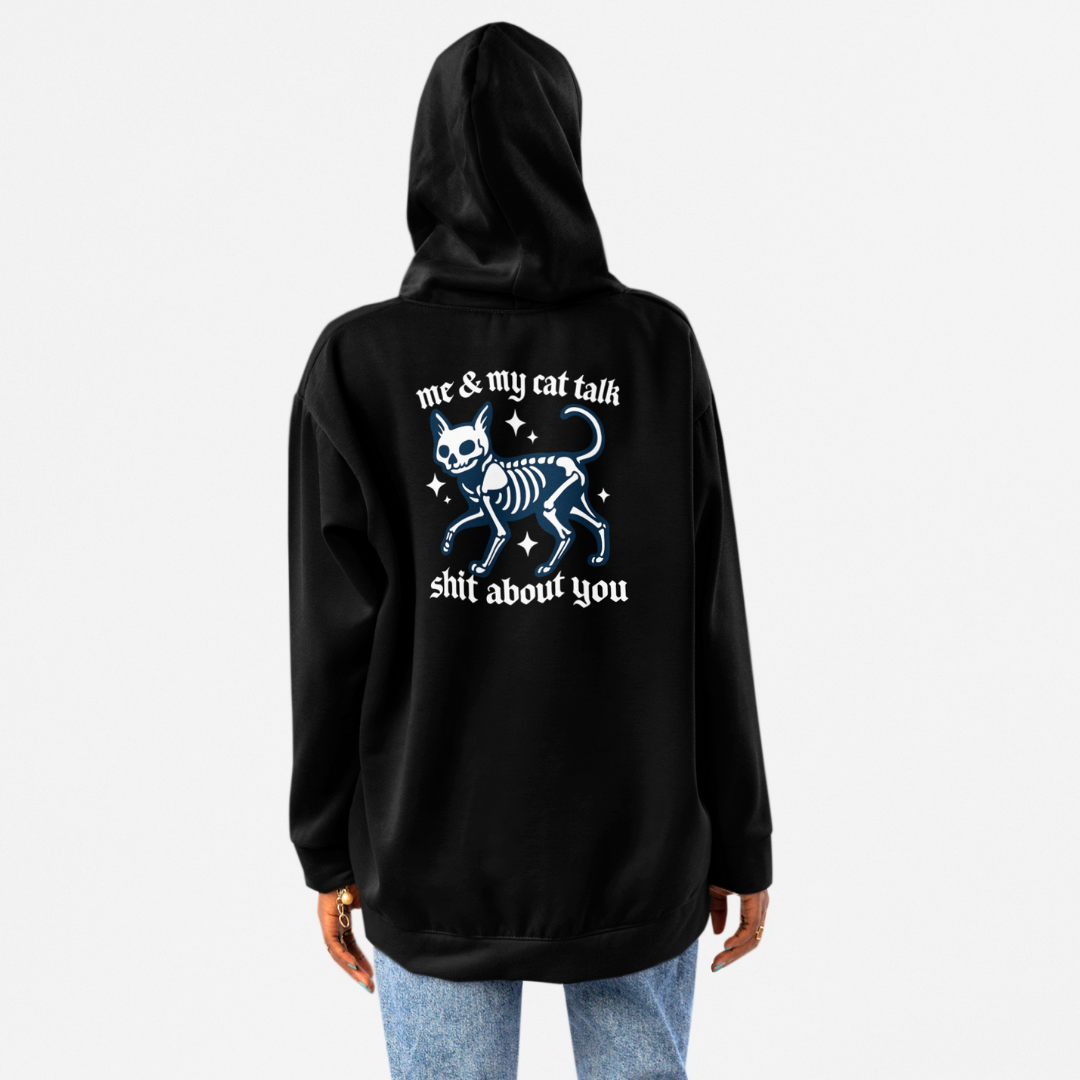 Me & My Cat oversized Black Hoodie