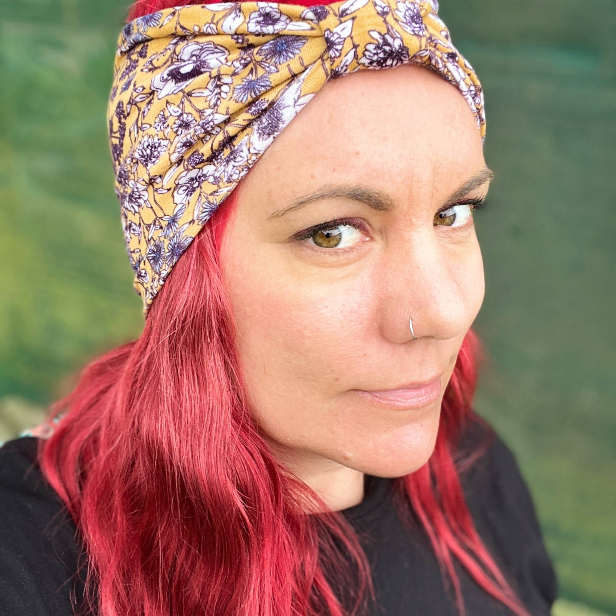 Mustard Floral Twist Headband