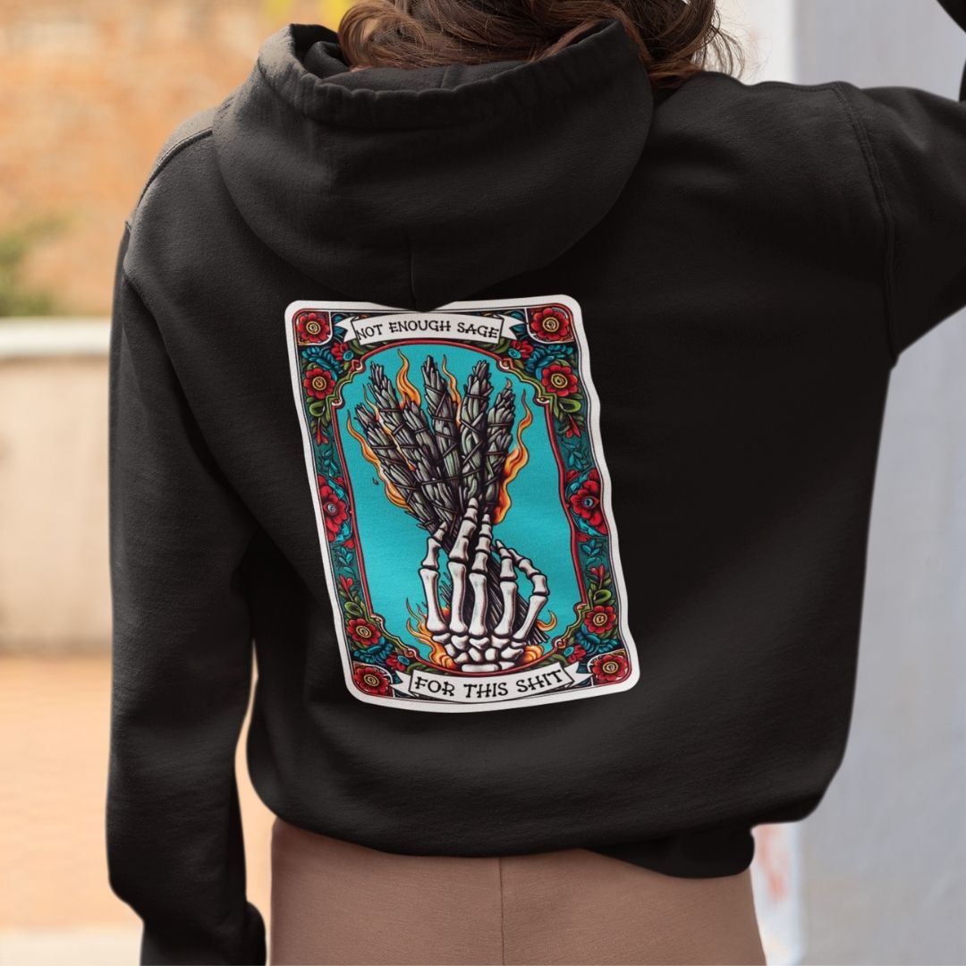 Sage Oversized Black Zip Up Hoodie