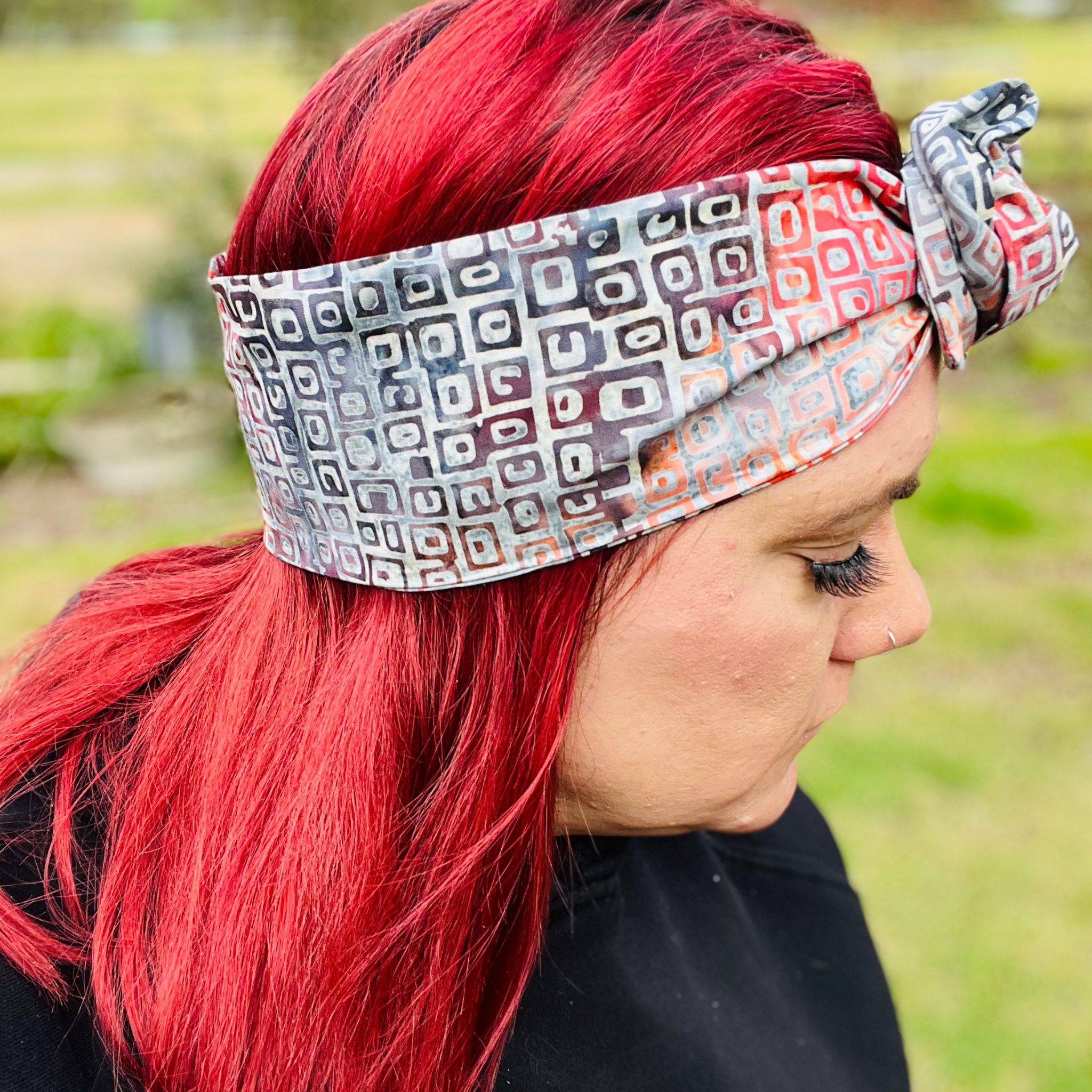 Orange Marble Wired Head Wrap