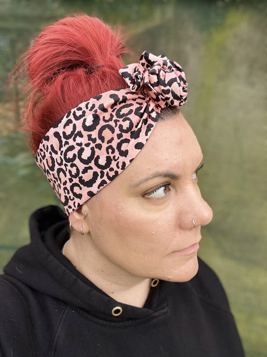 Pink Leopard Wire Headband