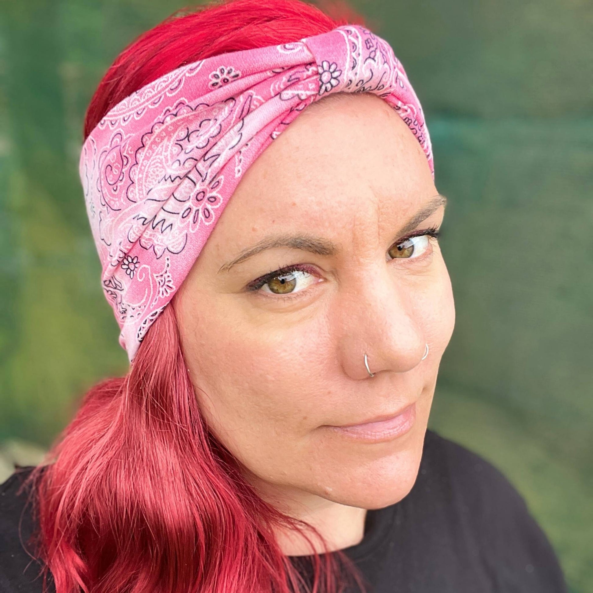 Pink Paisley Twist Stretch Headband