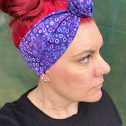 Headwrap Bandana Purple Bubbles Tie Dye