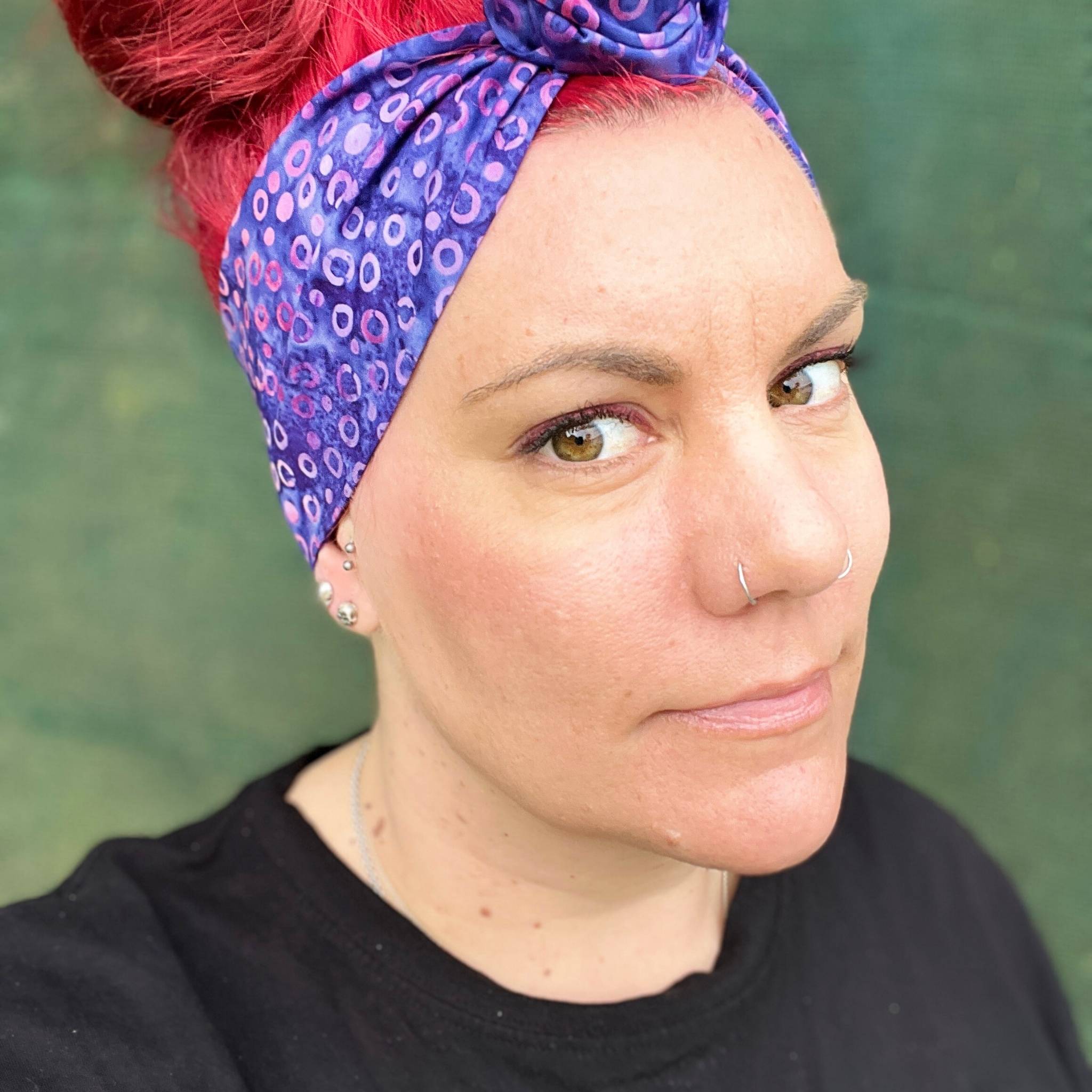 Headwrap Bandana Purple Bubbles Tie Dye