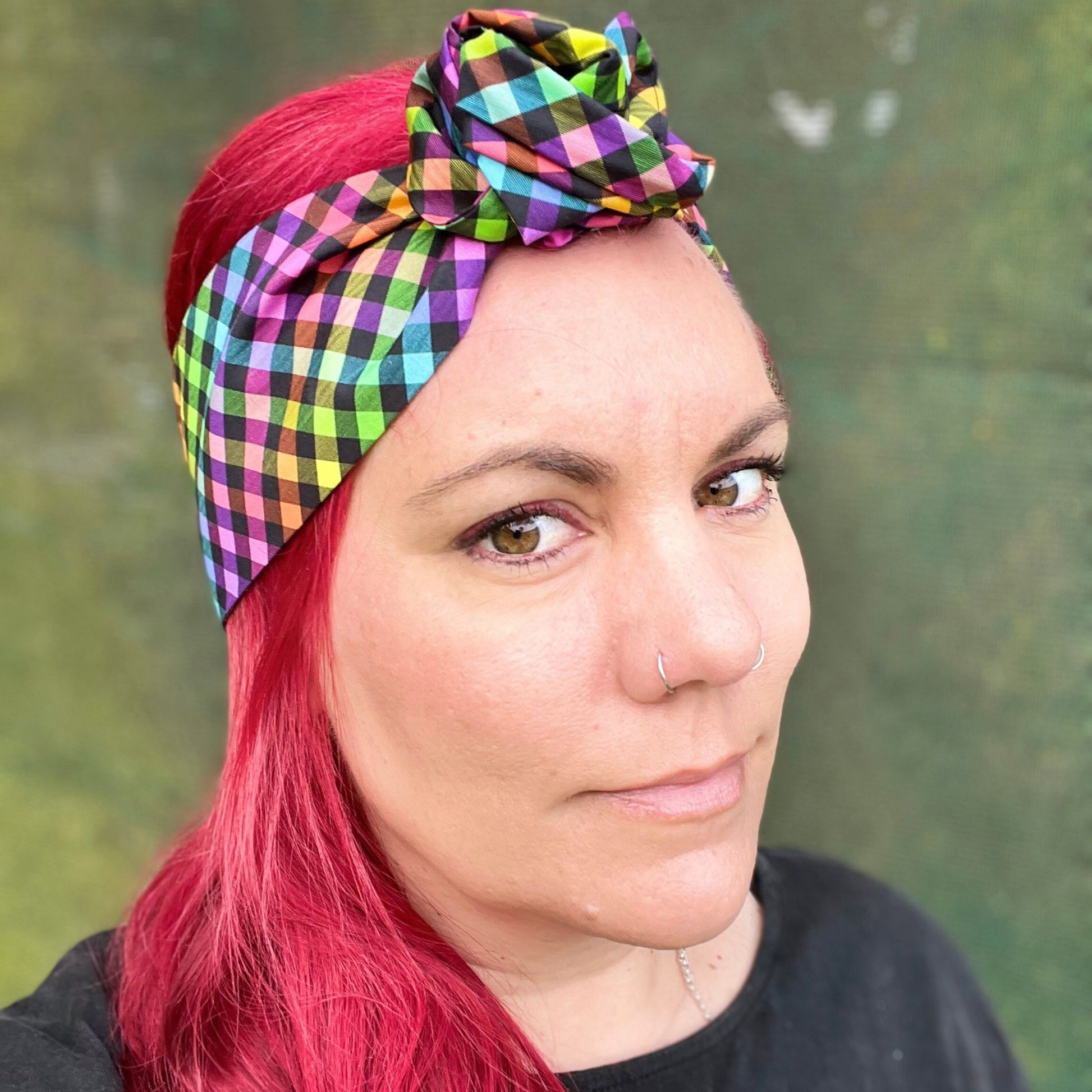 Colourful Gingham Wire Headband