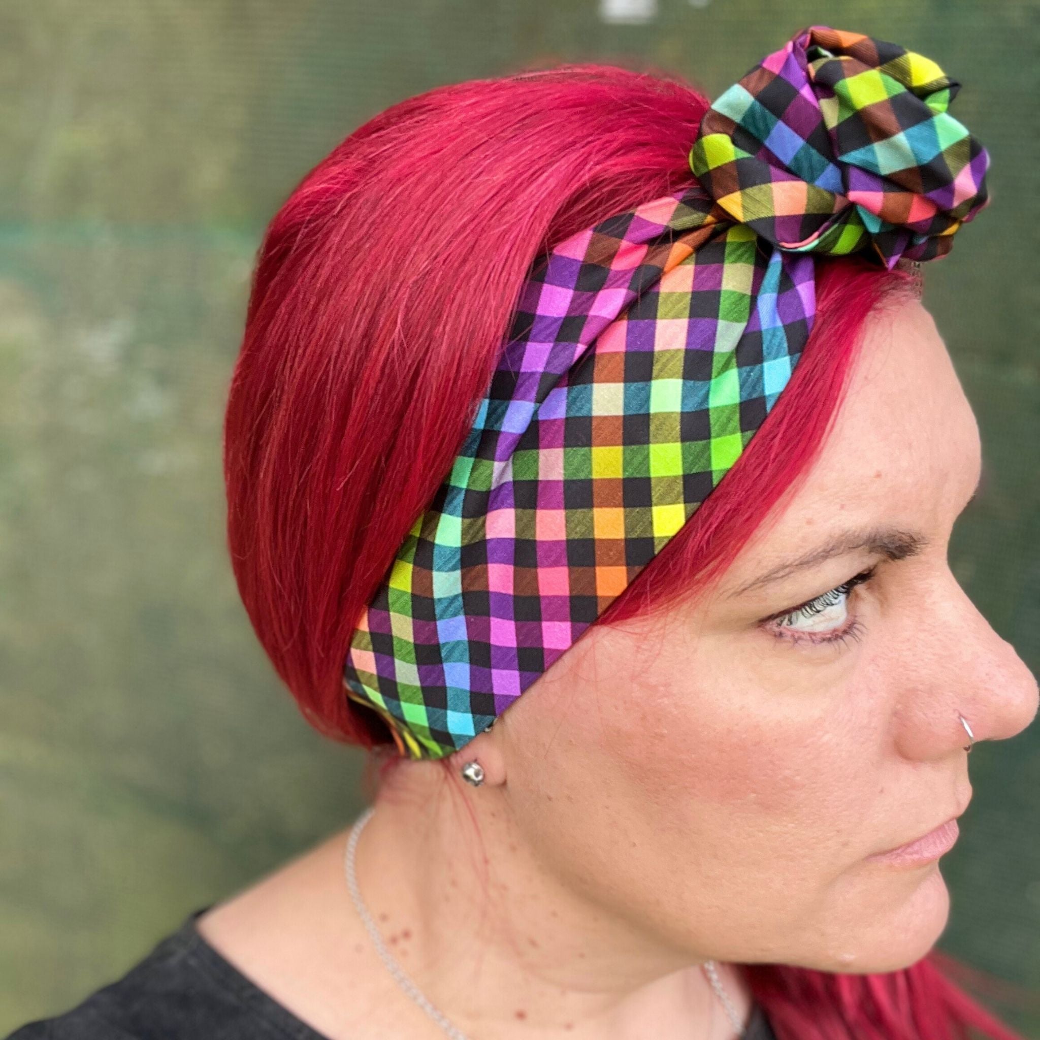 Colourful Gingham Wire Headband