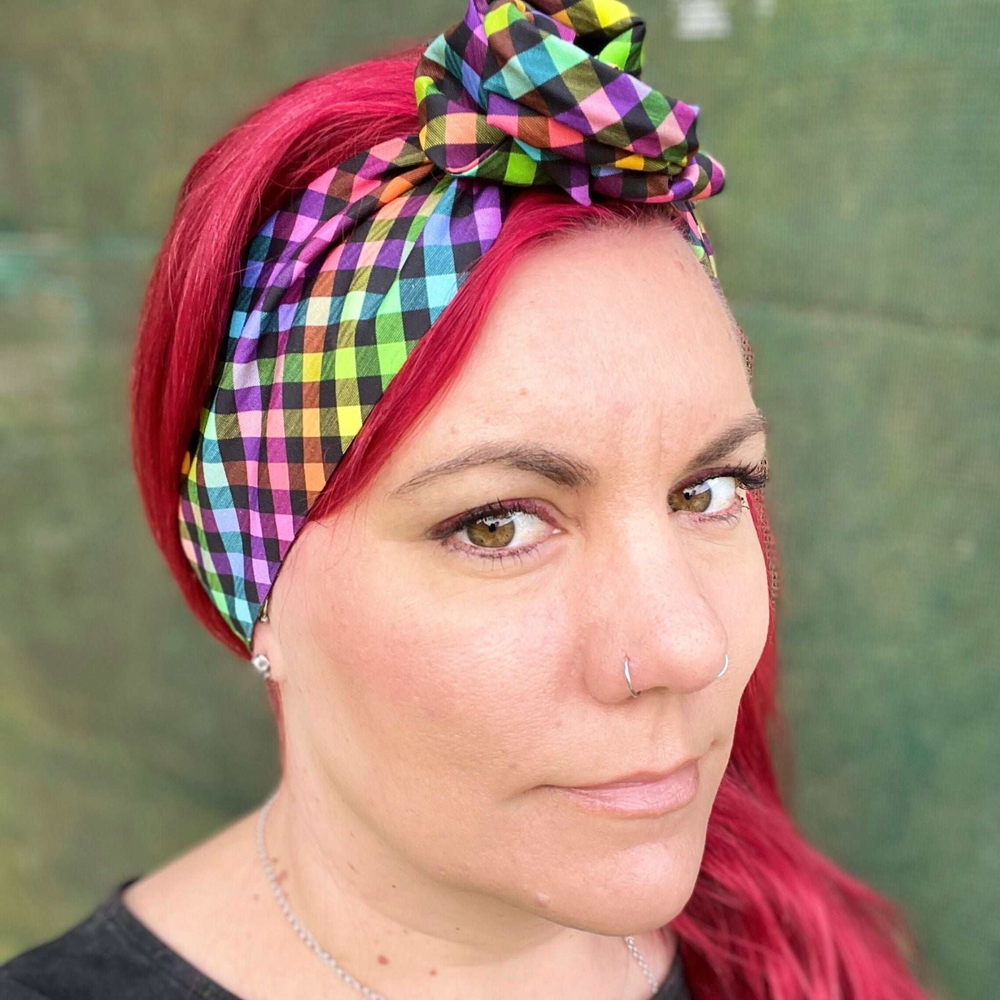 Colourful Gingham Wire Headband