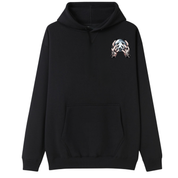 Black Hoodie with Crystal ball and tattooed hands 