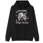 Black Hoodie with Summoning a fuck to give