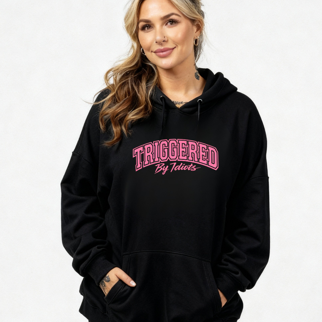 Triggered oversized Black Hoodie