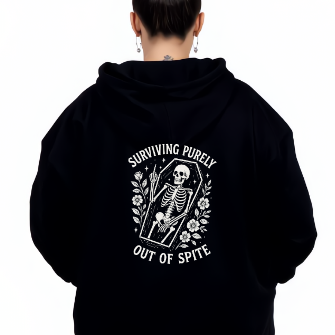 Surviving Oversized Black Hoodie