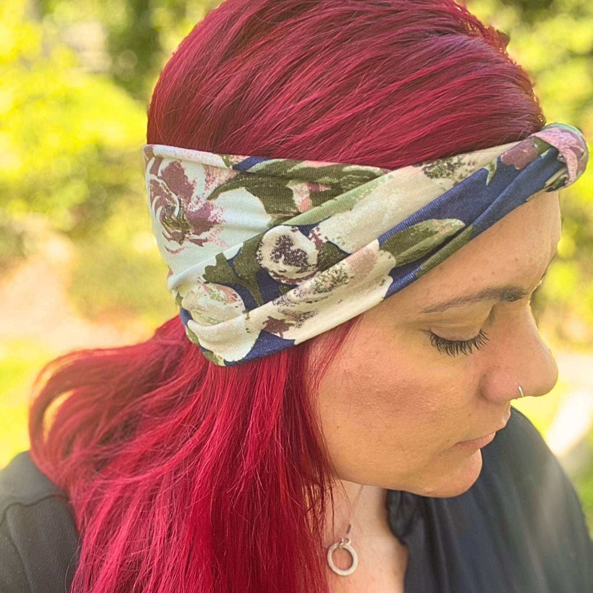 Vintage Floral Wide Stretchy Headbands for Women
