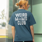 Plus size streetwear t-shirt with Weird Mums Club slogan, sizes 10–40
