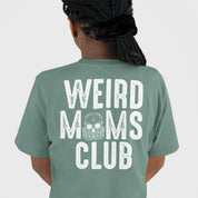 Weird Mums Club oversized graphic tee styled with jeans, fearless mum streetwear