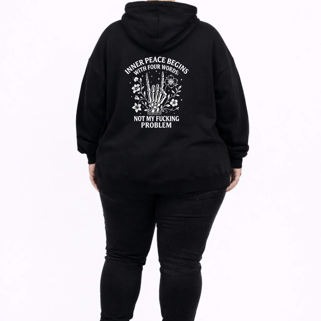 Inner Peace oversized black hoodie women's plus size streetwear Australia sizes 10-40 Bae Bands