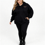 Done Being Polite bold graphic print detail oversized black cotton hoodie plus size women's Australia