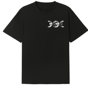 A black oversized tee with a small Support Your Local Coven graphic on the left chest.