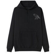 A black oversized hoodie with a small Support Your Local Murder graphic on the left chest.