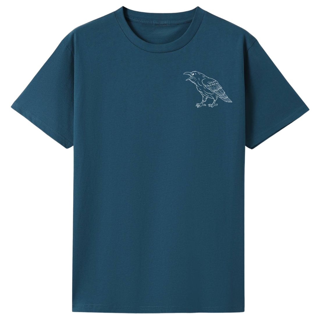 A teal oversized tee with a small Support Your Local Murder graphic on the left chest.