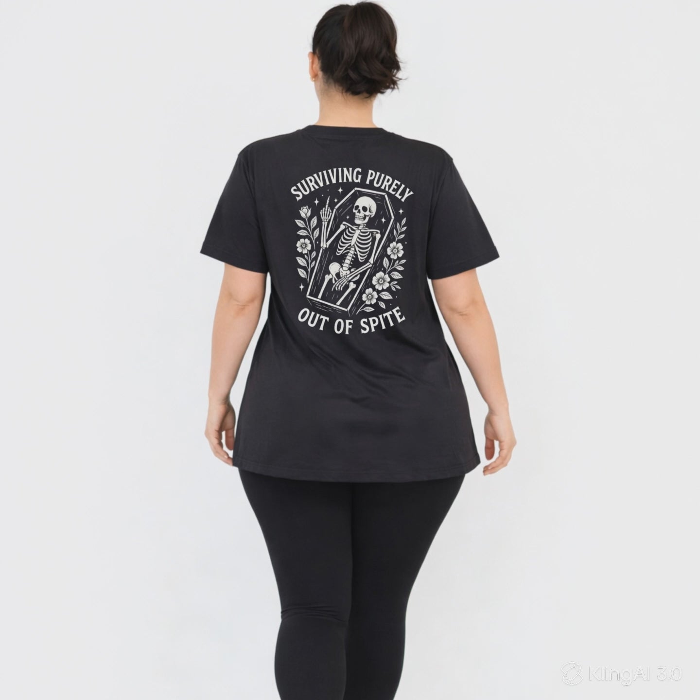 Surviving bold graphic print detail oversized black cotton tee plus size women's Australia