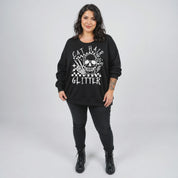Cat Hair Is My Glitter Oversized Crew Neck