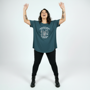 Inner Peace straight fit teal graphic tee women's streetwear Australia sizes 10-24 Bae Bands