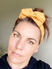 Mustard Boho Wire Headband - Bae Bands Australia Twist Bow Wire Headband allows for your headband to stay in place all day with no headaches,