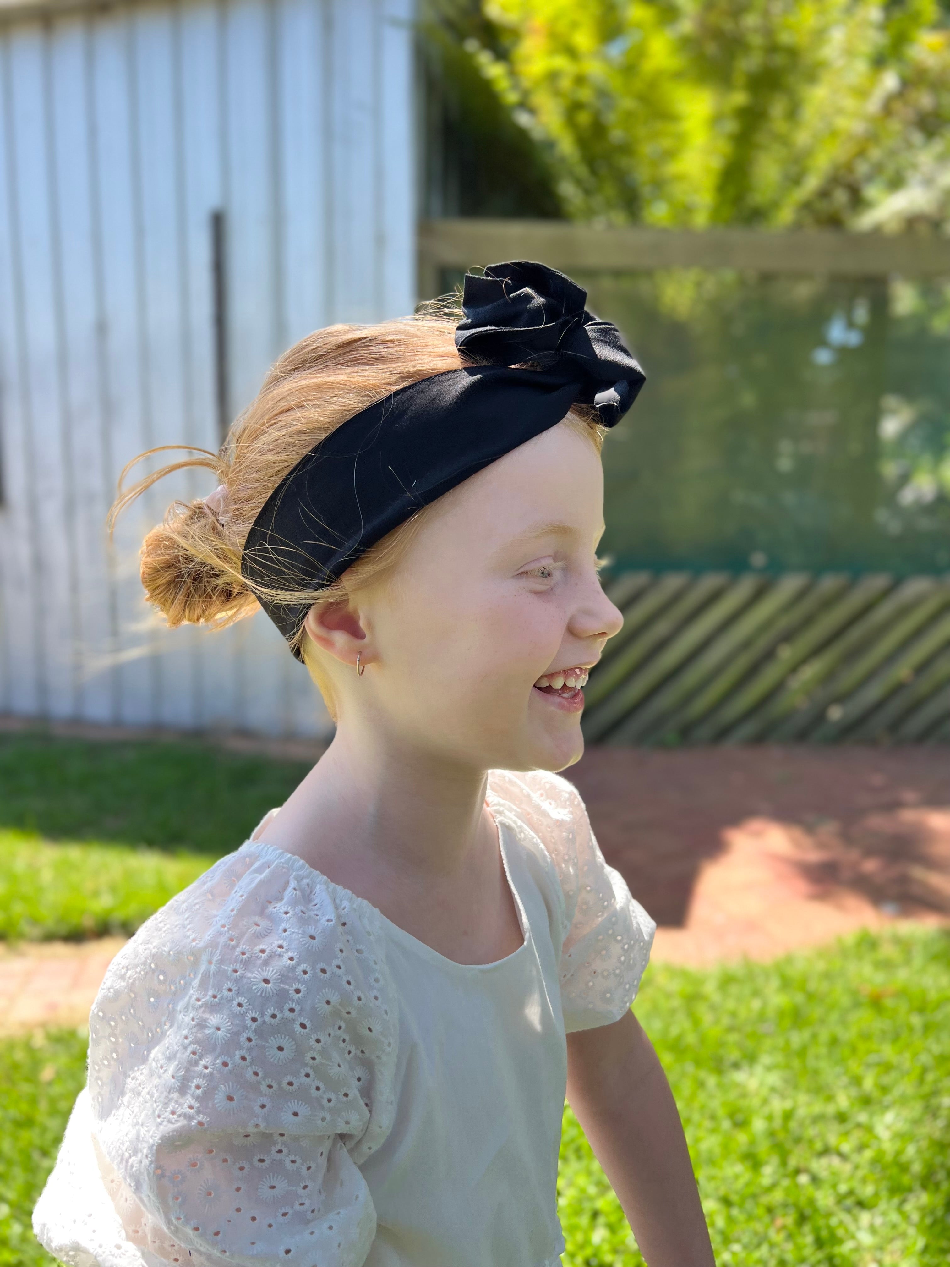 Black - Bae Kids Boho Wire Headband - Bae Bands Australia Twist Bow Wire Headband allows for your headband to stay in place all day with no headaches,