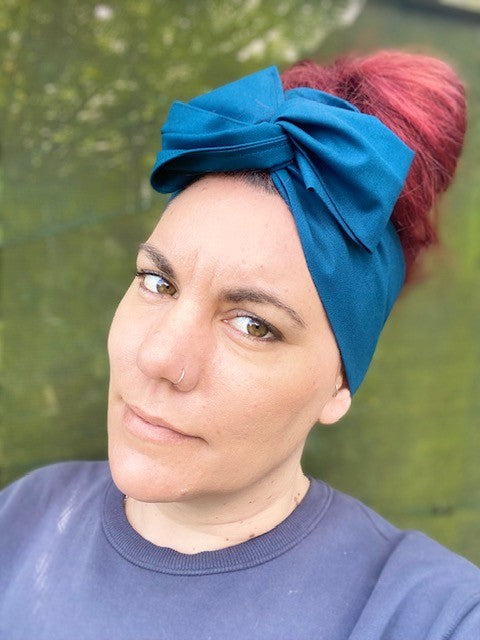 Blue Boho Wire Headband - Bae Bands Australia Twist Bow Wire Headband allows for your headband to stay in place all day with no headaches,