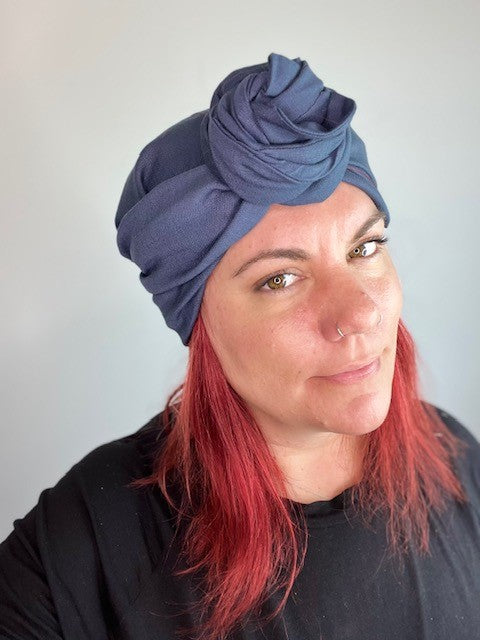 Blue headscarf | Turban with Wire