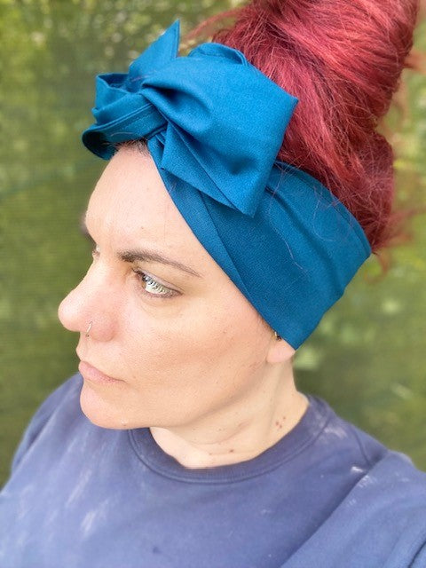 Blue Boho Wire Headband - Bae Bands Australia Twist Bow Wire Headband allows for your headband to stay in place all day with no headaches,